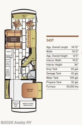 2015 Newmar Ventana 3437 - Used Class A For Sale by Ansley RV in Duncansville, Pennsylvania