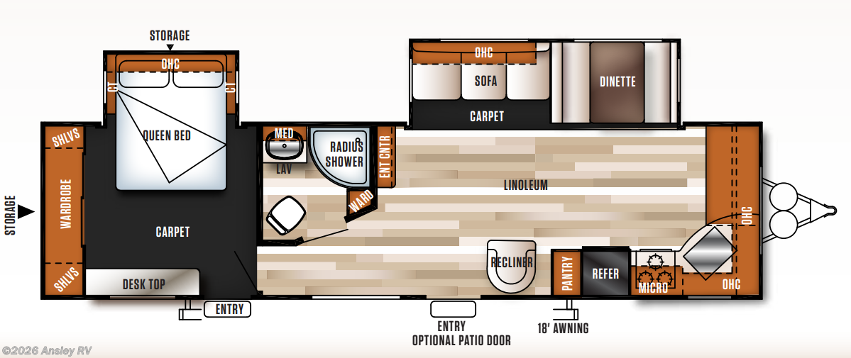 Floorplan of 2017 Forest River Salem 29FKBS