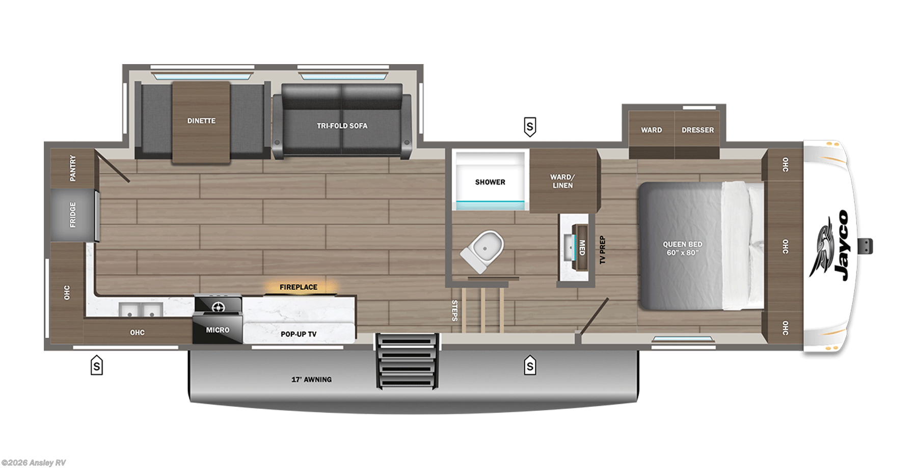 Floorplan of 2027 Jayco Eagle SLE 28RKS