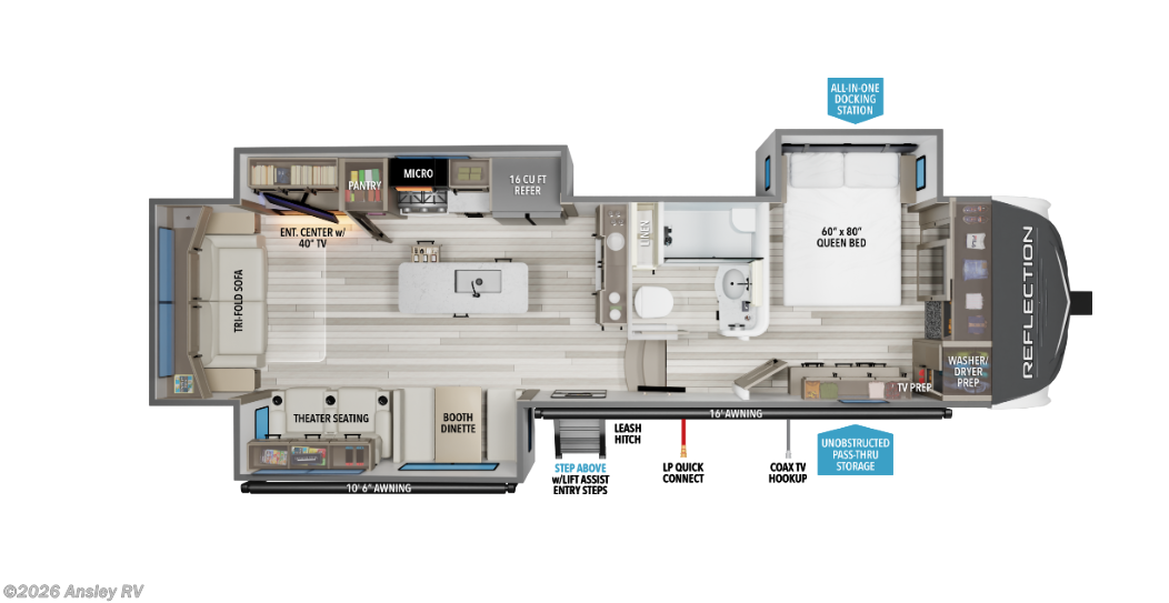 Floorplan of 2027 Grand Design Reflection 337RLS