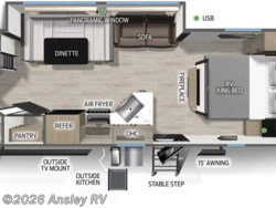 Stock Image for 2026 Forest River 26DBH (options and colors may vary) 2027 Forest River Cherokee Grey Wolf 26DBH - New Travel Trailer for sale by Ansley RV in Duncansville, Pennsylvania