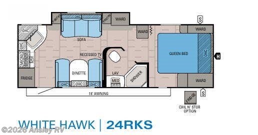 Floorplan of 2015 Jayco White Hawk 24RKS