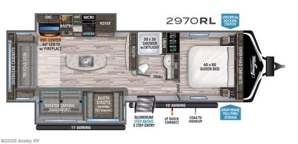 Floorplan of 2020 Grand Design Imagine 2970RL