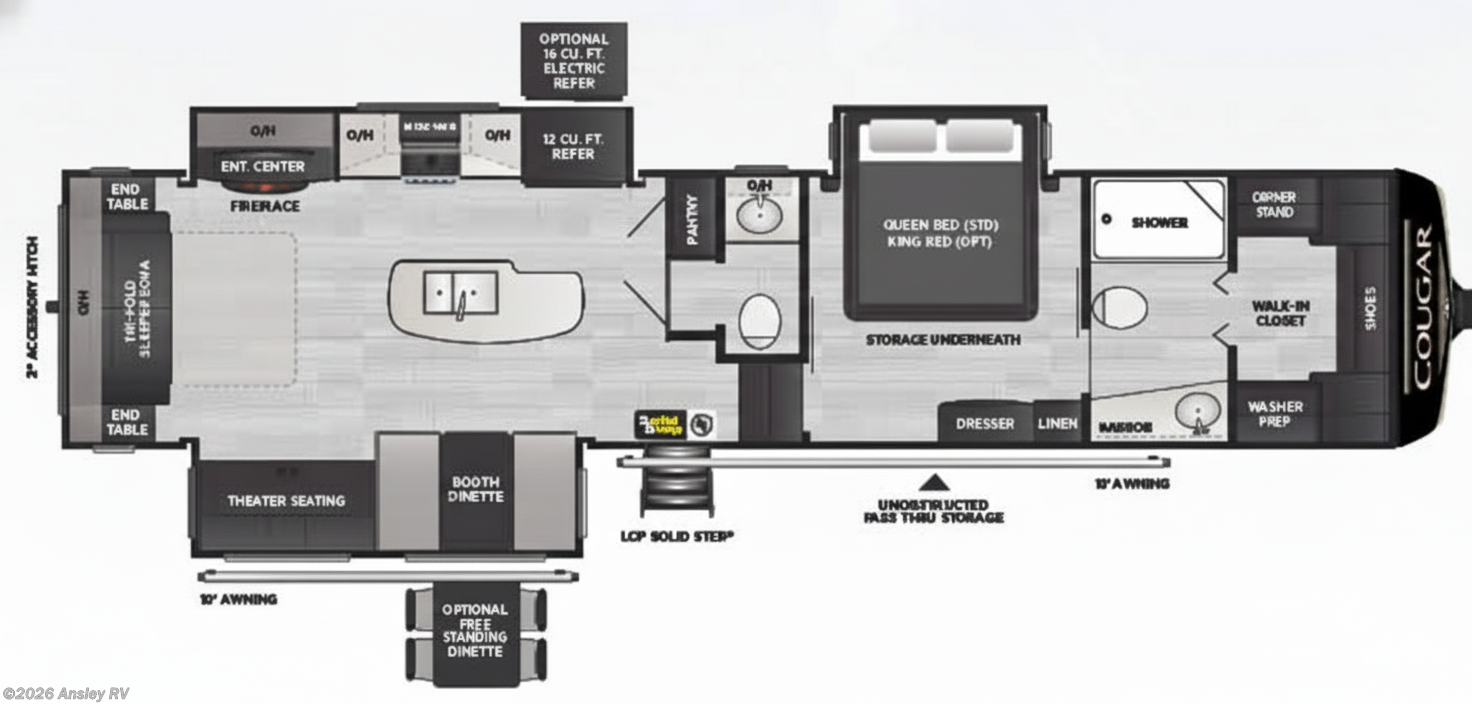 Floorplan of 2022 Keystone Cougar 355FBS