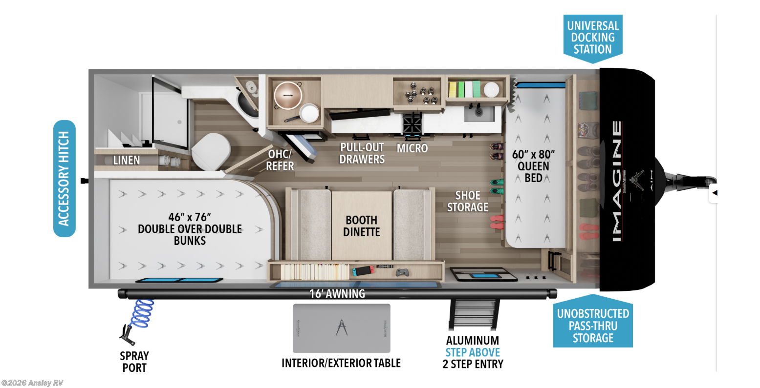 Floorplan of 2027 Grand Design Imagine AIM 20BHA