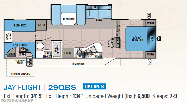 Floorplan of 2015 Jayco Jay Flight 29QBS