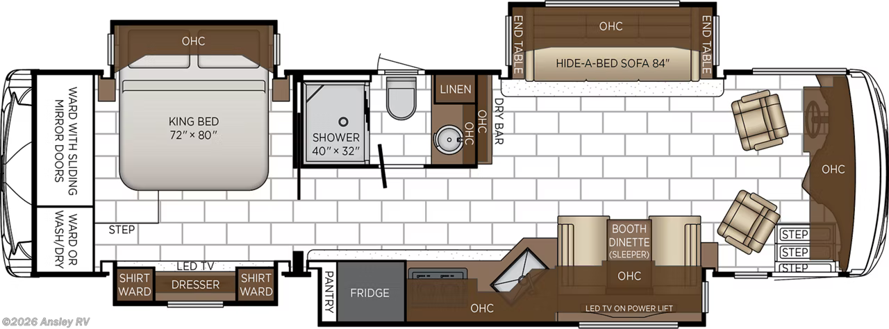 Floorplan of 2027 Newmar Ventana 3512 (Spartan)