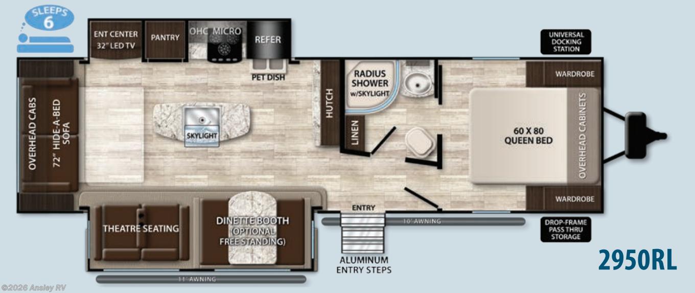 Floorplan of 2016 Grand Design Imagine 2950RL