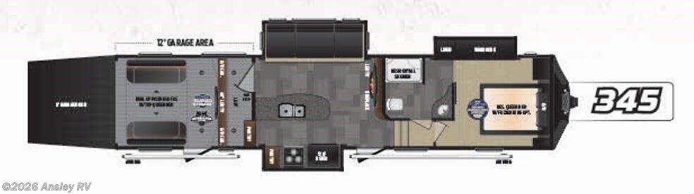 Floorplan of 2016 Keystone Fuzion 345 CHROME