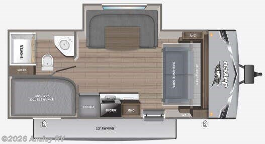 Floorplan of 2025 Jayco Jay Flight SLX 197MB