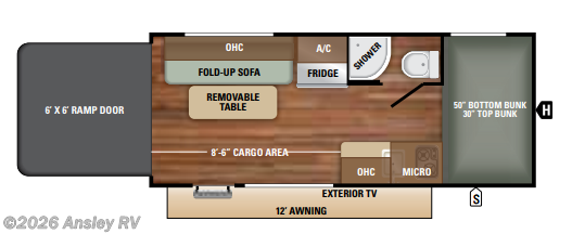 Floorplan of 2018 Starcraft Autumn Ridge Outfitter 17TH