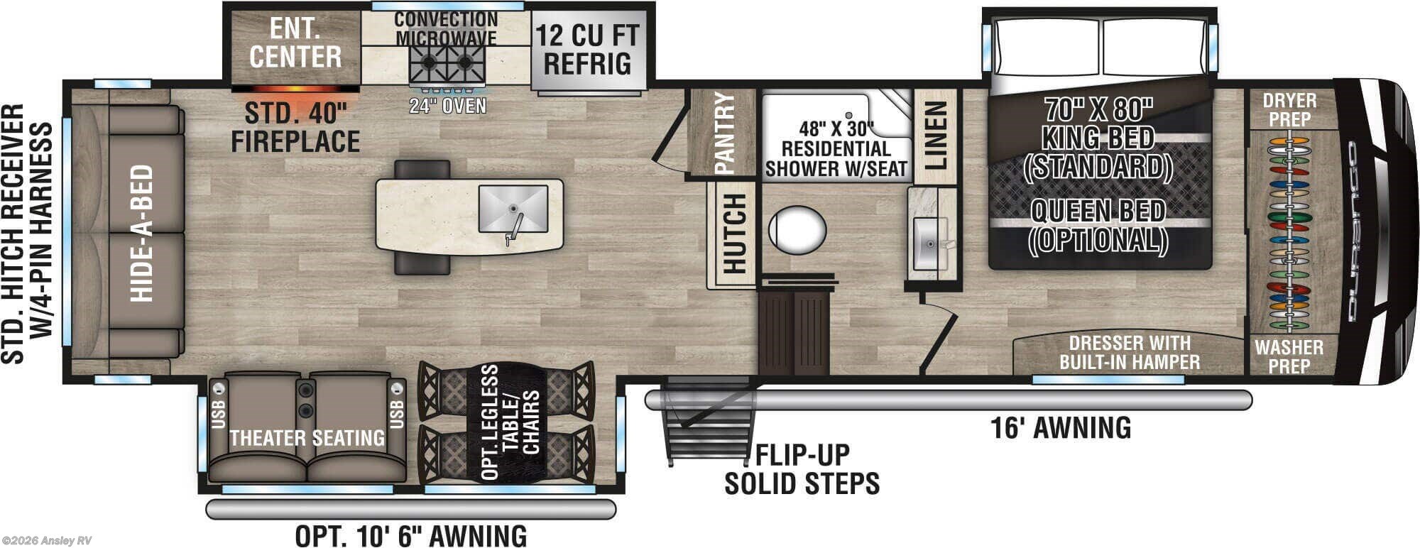 Floorplan of 2023 K-Z Durango D301RLT