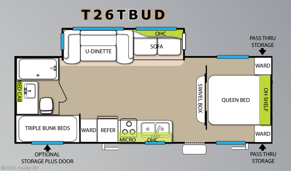 Floorplan of 2014 Forest River Salem 26TBUD