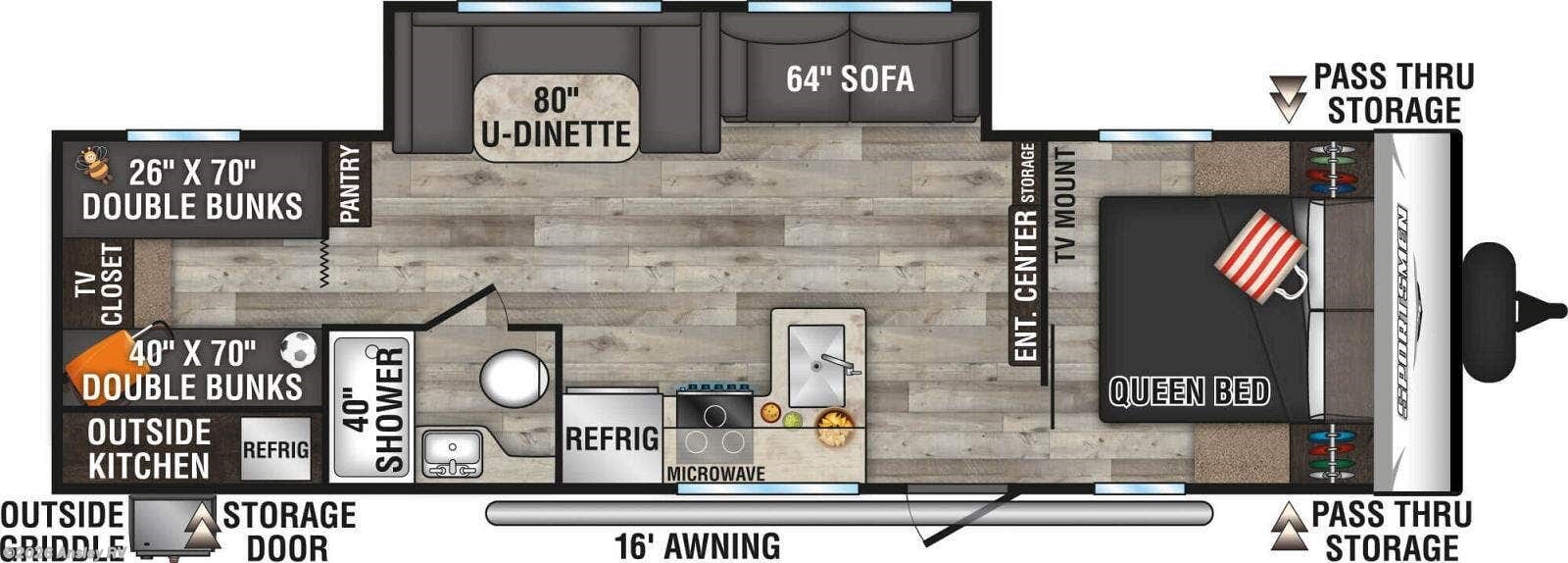 Floorplan of 2023 K-Z Sportsmen SE 301BHKSE