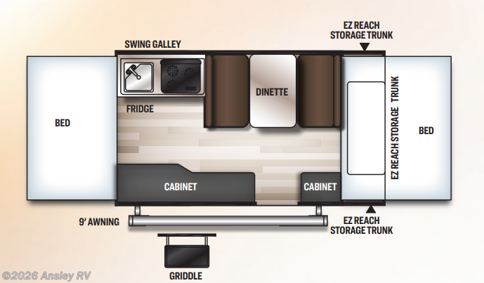 Floorplan of 2021 Forest River Rockwood Freedom 1940F