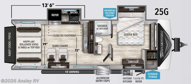 Floorplan of 2019 Grand Design Momentum G-Class 25G
