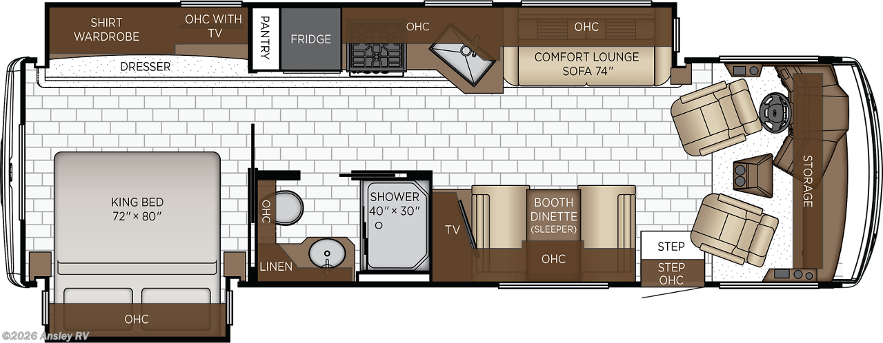 Floorplan of 2027 Newmar Bay Star 3114