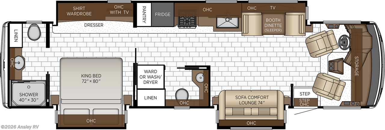 Floorplan of 2027 Newmar Bay Star 3639