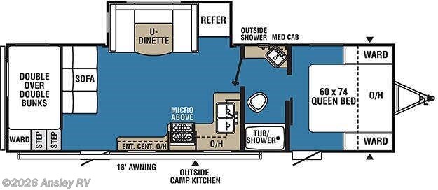 Floorplan of 2021 Coachmen Clipper 262BHS