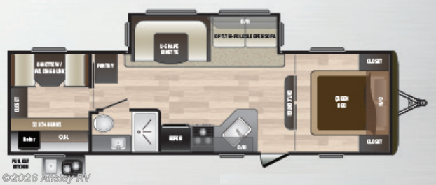 Floorplan of 2018 Keystone Hideout 29BKS