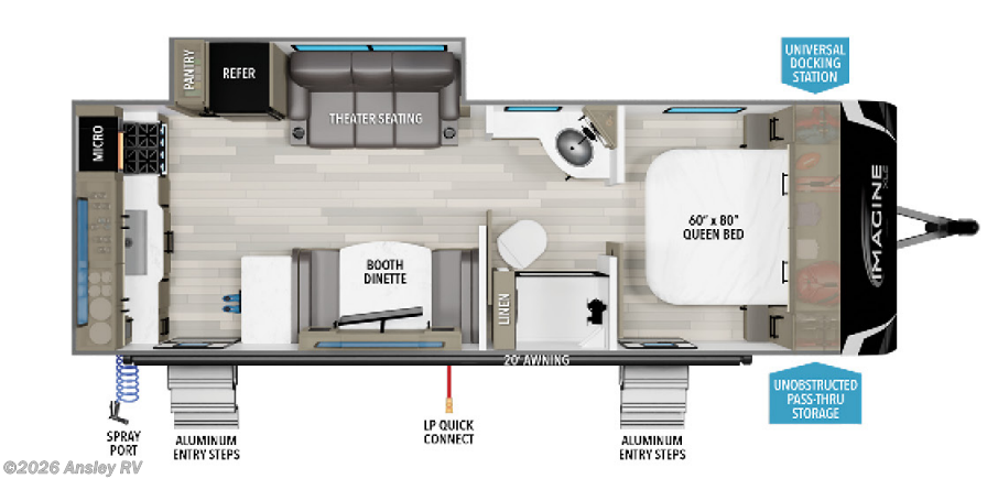 Floorplan of 2024 Grand Design Imagine XLS 23LDE
