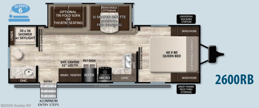 Floorplan of 2017 Grand Design Imagine 2600RB