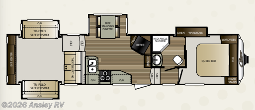 Floorplan of 2017 Keystone Cougar 326RDS