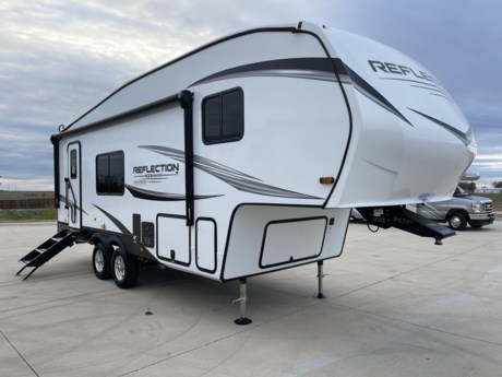 &lt;p&gt;This&amp;nbsp;rear kitchen&amp;nbsp;fifth wheel is sure to meet all of your camping needs! Since the exterior length is only 26&#39; 11&quot;, you can easily maneuver in and out of campgrounds. The rear kitchen includes ample counter space to prep meals, a three burner cooktop, and overhead storage for all your necessities. There is a&amp;nbsp;10 cu. ft. 12V refrigerator&amp;nbsp;within the slide out that also includes the theater seating, and the booth dinette provides a place to dine or play a card game. You will appreciate having convenient&amp;nbsp;shoe storage&amp;nbsp;by the entry door, along with a functional wardrobe closet in the bedroom and an exterior pass-thru for belongings and camping gear. When you&#39;re ready to turn in for the night, the queen bed is sure to bring a great night&#39;s rest, while your guests sleep on the booth dinette or&amp;nbsp;optional tri-fold sofa&amp;nbsp;if you replaced it with the theater seating!&lt;/p&gt;
&lt;p&gt;&amp;nbsp;&lt;/p&gt;
&lt;p&gt;Each Reflection 100 Series fifth wheel by Grand Design is affordable and packed with luxury for unforgettable camping memories! The MorRyde CRE3000 suspension system, Goodyear Endurance tires, and aerodynamic front cap with Max Turn radius will provide smooth towing from home to campground. And the solar package with a 180W/370W solar panel, 50 Amp charge controller and 12V refrigerator will allow you to camp for longer periods of time and in more locations! A heated and enclosed underbelly with circulating heat is included in the Arctic 4-Seasons Protection Package, along with 12V heat pads on all holding tanks, and a double insulated roof and front cap so you can camp all year long if you choose. You will appreciate having an on-demand water heater for hot showers after exploring, and the universal all-in-one docking station will let you monitor your RVs tanks levels and functions with ease. These models also include many luxurious interior features, such as premium Congoleum flooring, blackout roller shades, residential cabinetry, and matte black fixtures and hardware. Don&#39;t let the Reflection 100 Series fifth wheels pass you by!&lt;/p&gt;