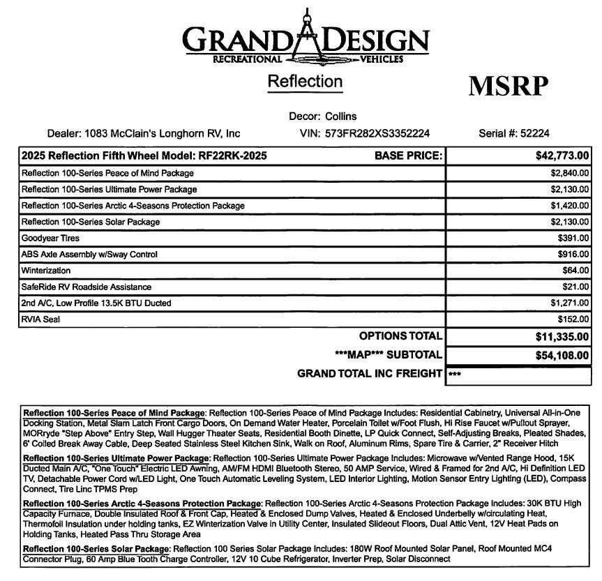 2025 Reflection 100 22RK by Grand Design from McClain's Longhorn RV in Sanger, Texas