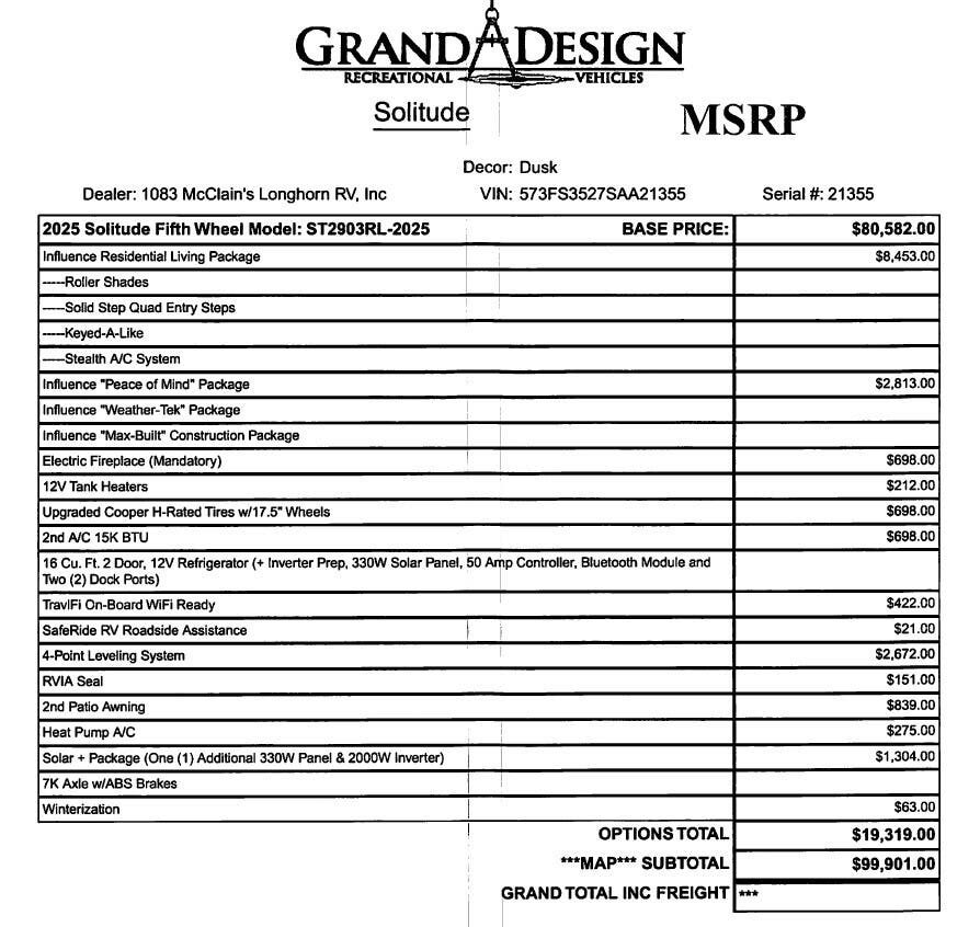 2025 Influence 2903RL by Grand Design from McClain's Longhorn RV in Sanger, Texas