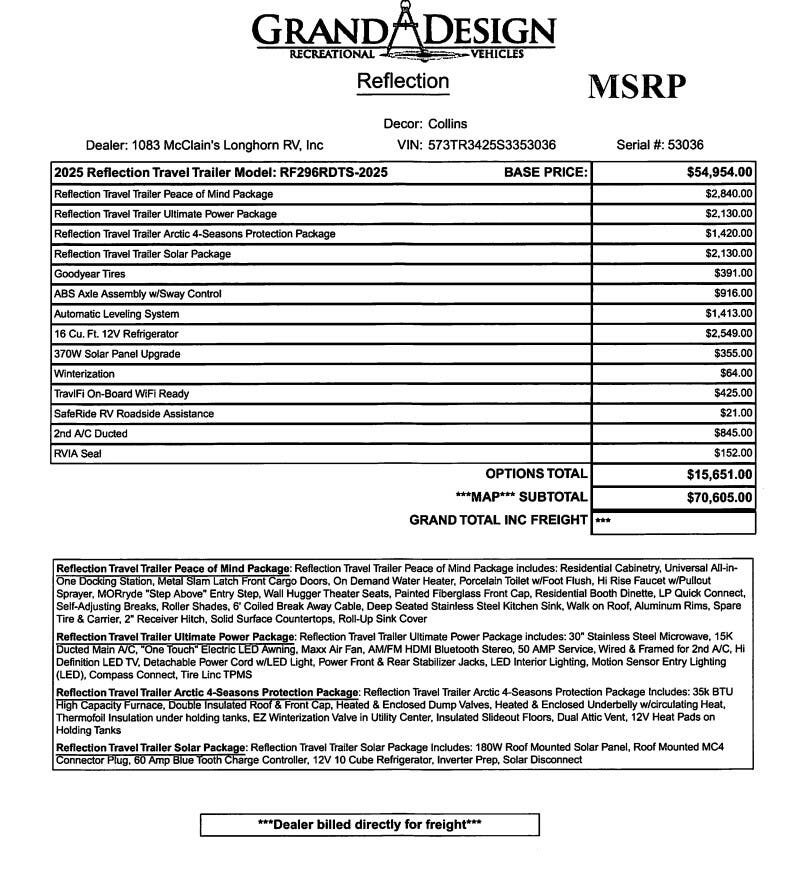 2025 Reflection 296RDTS by Grand Design from McClain's Longhorn RV in Sanger, Texas