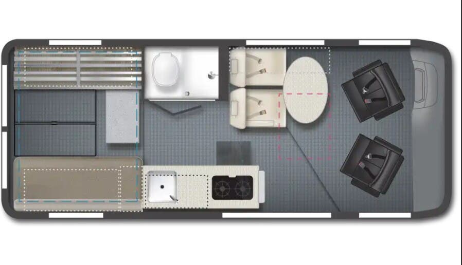 2026 Winnebago Solis 59P - New Class B For Sale by McClain's Longhorn RV in Sanger, Texas features Kitchen Sink, Refrigerator, Toilet, Smoke Detector, CO Detector