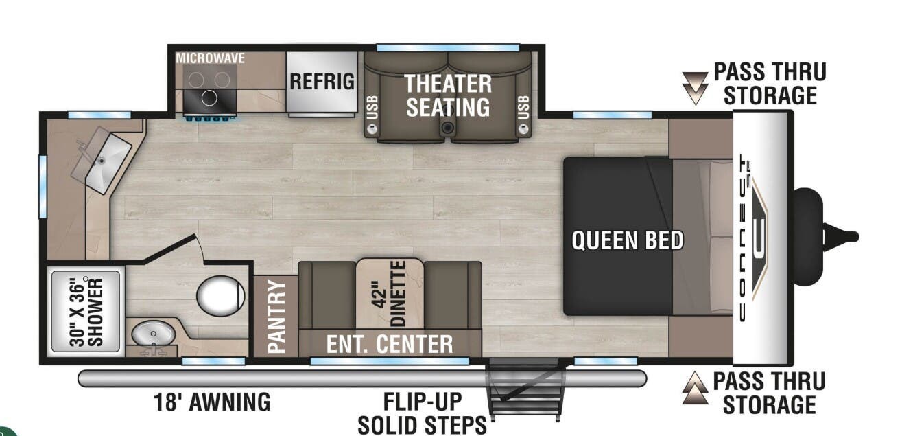 2026 K-Z Connect SE 211MK - New Travel Trailer For Sale by McClain's Longhorn RV in Sanger, Texas features CO Detector, TV, Stove Top Burner, Medicine Cabinet, Smoke Detector