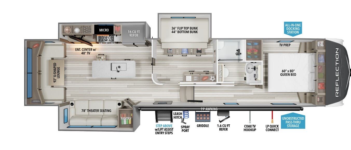 2026 Grand Design Reflection 324MBS - New Fifth Wheel For Sale by McClain's Longhorn RV in Sanger, Texas features Stove, Refrigerator, Fire Extinguisher, Shower, LP Detector