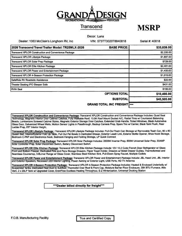 2026 Transcend Xplor 25MLX by Grand Design from McClain's Longhorn RV in Sanger, Texas