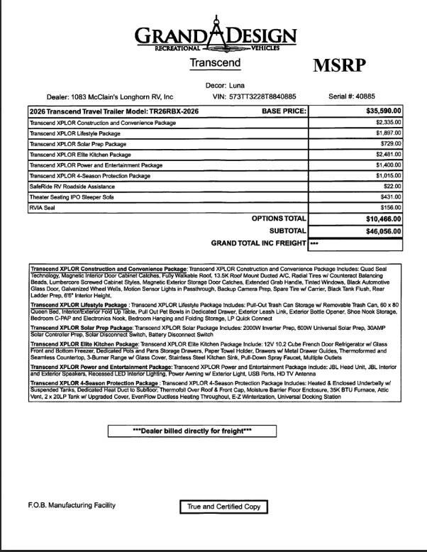 2026 Transcend Xplor 26RBX by Grand Design from McClain's Longhorn RV in Sanger, Texas