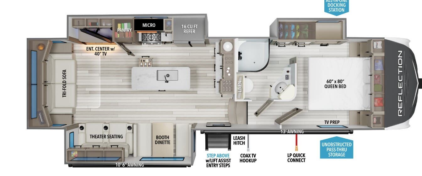 2026 Grand Design Reflection 303RLS - New Fifth Wheel For Sale by McClain's Longhorn RV in Sanger, Texas features LP Detector, Awning, Ladder, Dinette, Air Conditioning
