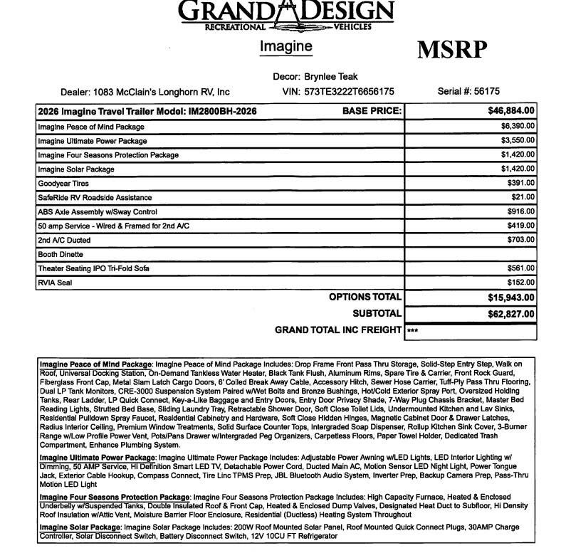 2026 Imagine 2800BH by Grand Design from McClain's Longhorn RV in Sanger, Texas