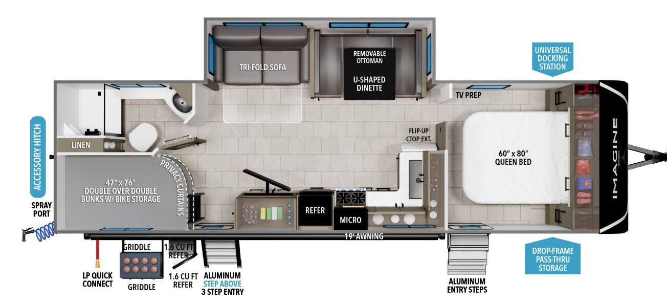 2026 Grand Design Imagine 2800BH - New Travel Trailer For Sale by McClain's Longhorn RV in Sanger, Texas features TV, Enclosed Underbelly, Detachable Power Cord, Solar Panel, Oven