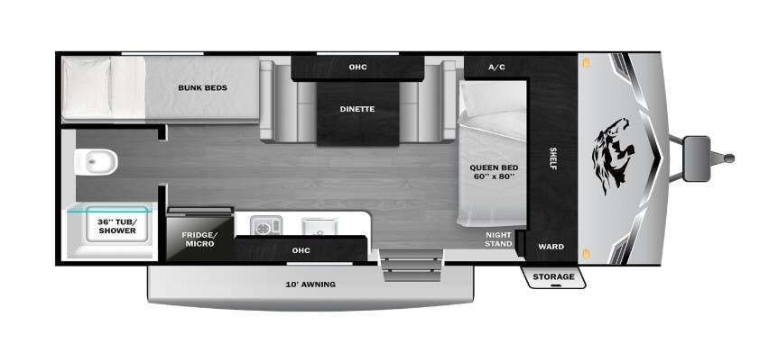 2026 Highland Ridge Open Range CONV 17BH - New Travel Trailer For Sale by McClain's Longhorn RV in Sanger, Texas features CO Detector, Shower, Dinette, Overhead Cabinetry, Smoke Detector
