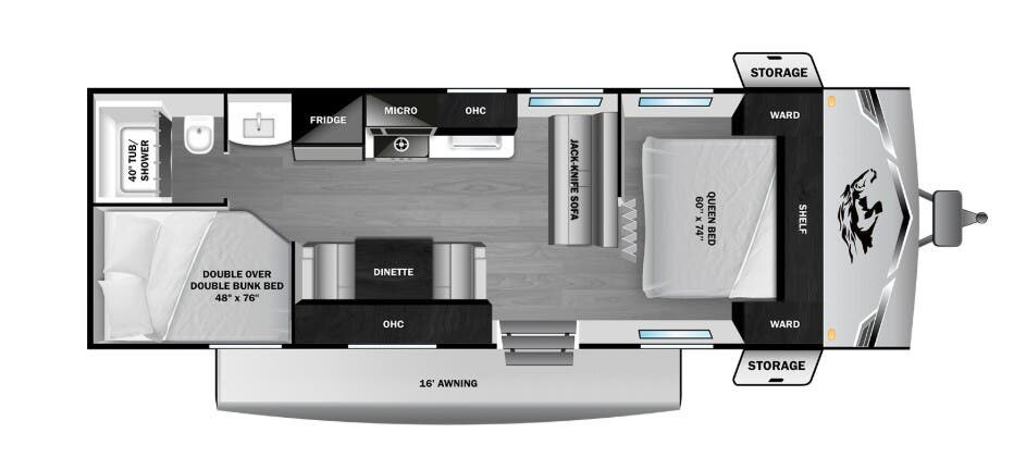 2026 Highland Ridge Open Range CONV 26DB - New Travel Trailer For Sale by McClain's Longhorn RV in Sanger, Texas features LP Detector, Kitchen Sink, Medicine Cabinet, Smoke Detector, Dinette