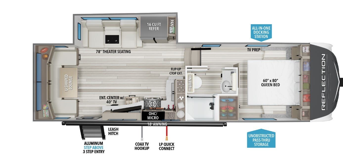 2026 Grand Design Reflection 150 260RD - New Fifth Wheel For Sale by McClain's Longhorn RV in Sanger, Texas features Stove, Air Conditioning, Pantry, Kitchen Sink, Refrigerator