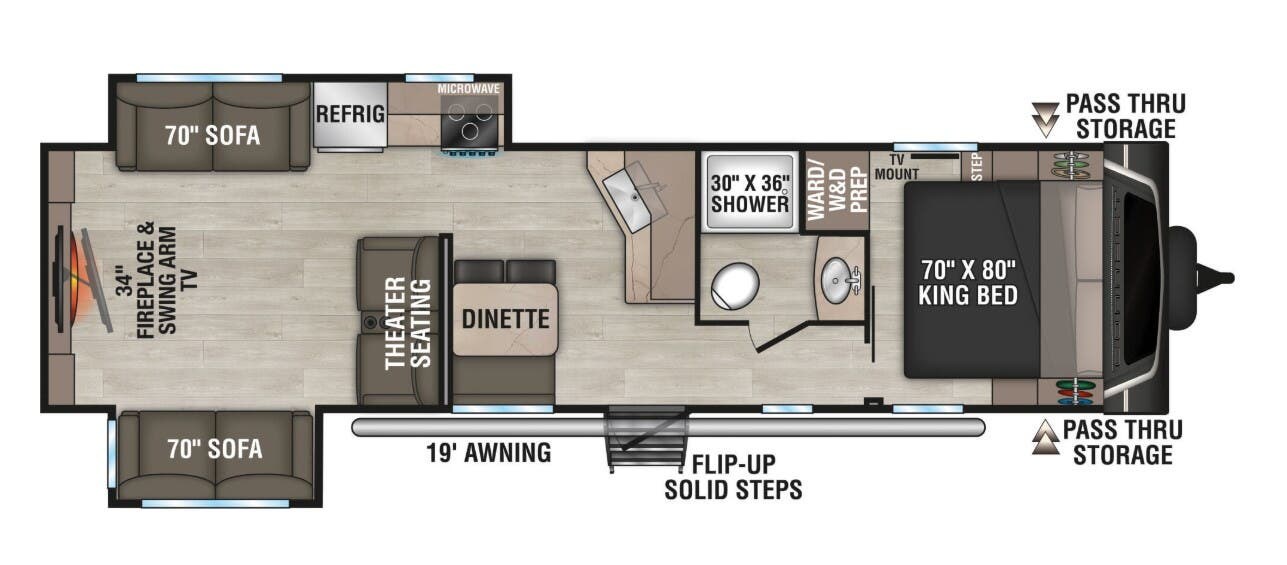 2026 K-Z Connect 312RE - New Travel Trailer For Sale by McClain's Longhorn RV in Sanger, Texas features Kitchen Sink, Roof Deck, Roof Vent, 50 Amp Service, LP Detector
