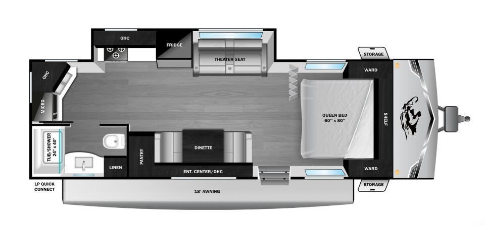 2026 Highland Ridge Open Range CONV COLT 22MDS - New Travel Trailer For Sale by McClain's Longhorn RV in Sanger, Texas features LP Detector, Shower, Oven, Smoke Detector, CO Detector