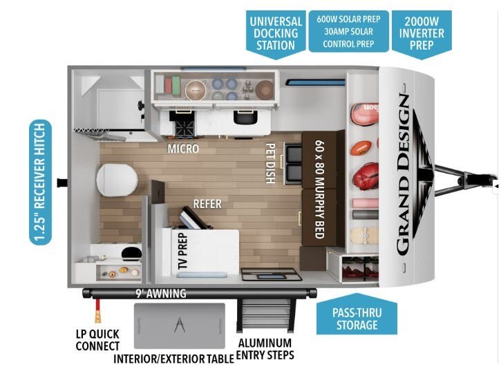 2026 Grand Design Transcend One 131DL - New Travel Trailer For Sale by McClain's Longhorn RV in Sanger, Texas features Wardrobe(s), Leveling Jacks, Toilet, Overhead Cabinetry, Smoke Detector