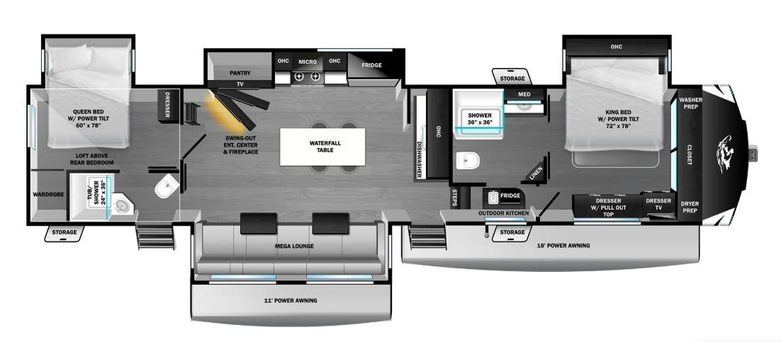 2026 Highland Ridge Open Range 3X 390TBS - New Fifth Wheel For Sale by McClain's Longhorn RV in Sanger, Texas features Shower, Oven, Furnace, Slideout, Microwave