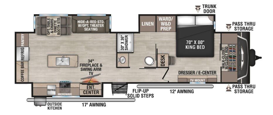 2026 K-Z Connect 333RLK - New Travel Trailer For Sale by McClain's Longhorn RV in Sanger, Texas features Slideout, Ladder, Awning, Enclosed Underbelly, Hitch