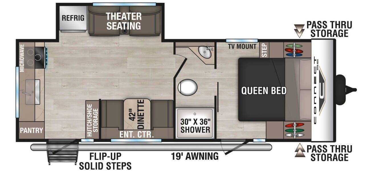 2026 K-Z Connect SE 221RK - New Travel Trailer For Sale by McClain's Longhorn RV in Sanger, Texas features Roof Deck, Shower, Stabilizer Jacks, Backup Camera, Outside Kitchen