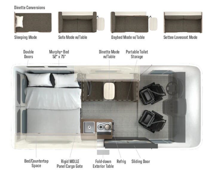 2026 Winnebago Solis Pocket 36A - New Class B For Sale by McClain's Longhorn RV in Sanger, Texas features Stove Top Burner, 50 Amp Service, Refrigerator, Fire Extinguisher, Toilet