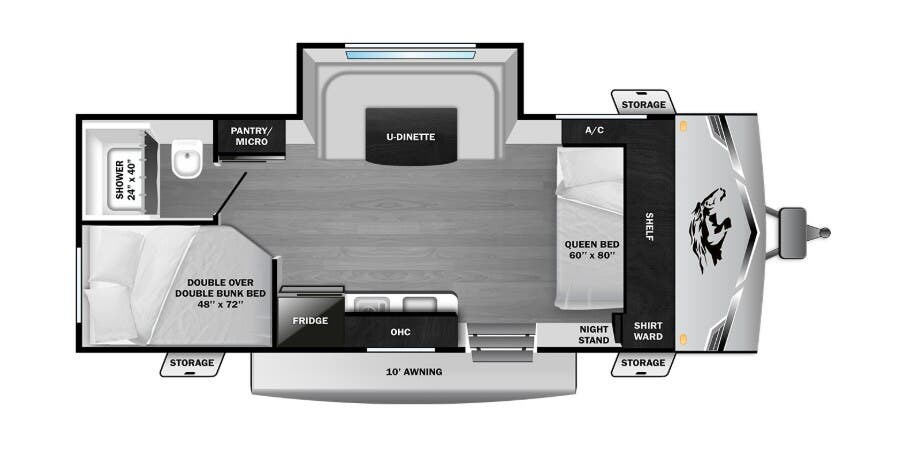 2026 Highland Ridge Open Range CONV COLT 17DB - New Travel Trailer For Sale by McClain's Longhorn RV in Sanger, Texas features Bunk Beds, Furnace, CO Detector, LP Detector, Microwave